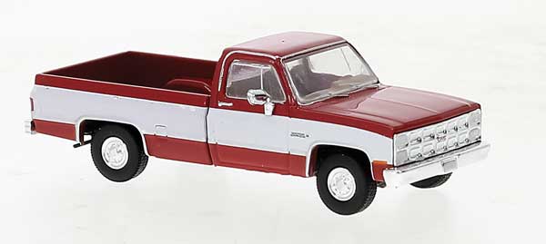 Brekina 1981 GMC Sierra Grande Pickup Truck - Assembled -- Red, White (175-19651)
