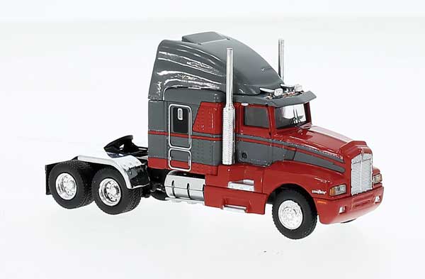 Brekina 1984 Kenworth T600 Sleeper-Cab Tractor Only - Assembled - Red/Gray (175-85933)