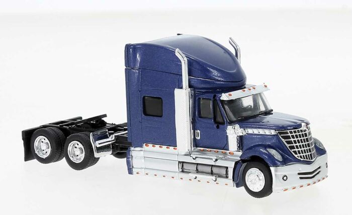 Brekina 2010 International Lonestar Sleeper-Cab Semi Tractor - Assembled -- Metallic Blue (175-85828)