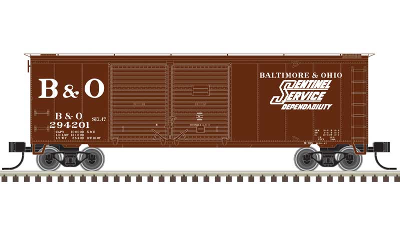 Trainman 40' Double-Door Boxcar - Baltimore & Ohio #294214 (Boxcar Red, white, Sentinel Service) (751-50006190)