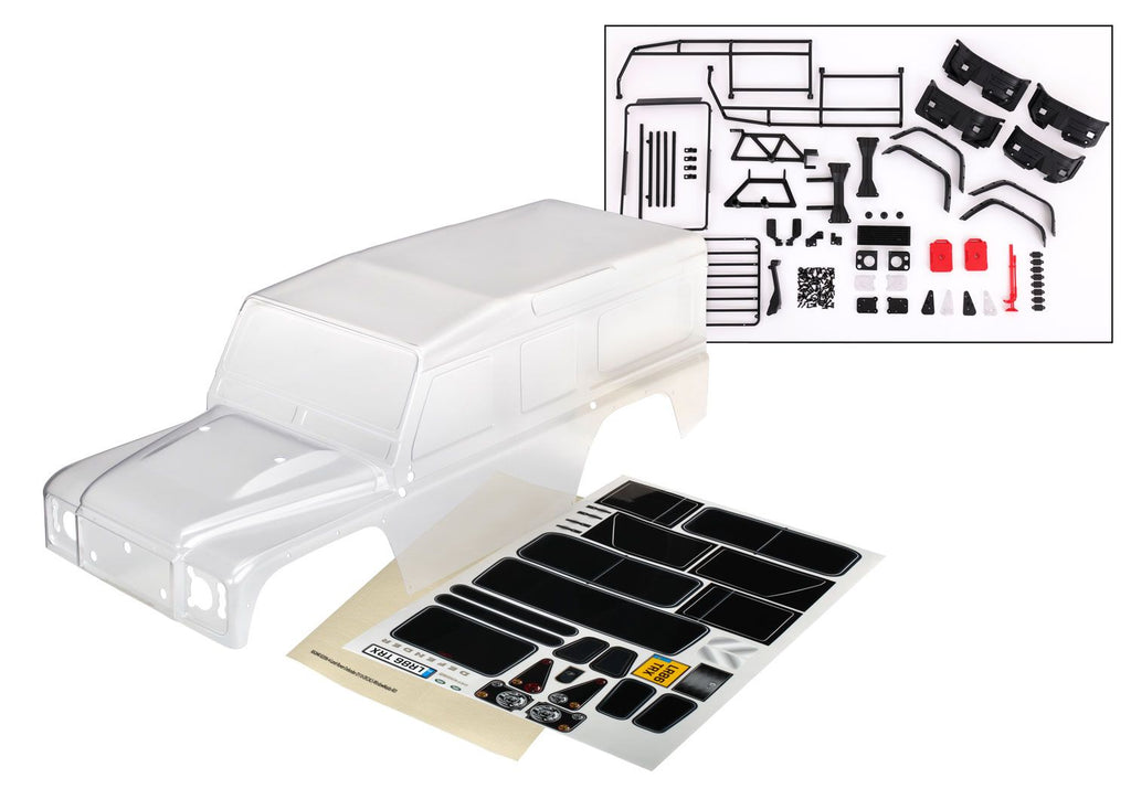 Traxxas BODY LAND ROVER DEFENDER CLEAR W/ ACCY (TRA8011P)