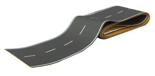 Walthers Flexible Self-Adhesive Paved Roadway -- Vintage Highway (White Dashed Centerline, White Solid Edge Markings) (949-1250)
