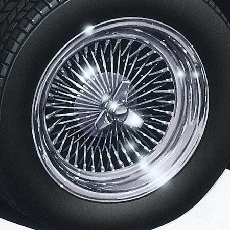 Aoshima Wire Silver Plating 13" Tire & Wheel Set (4) (AOS66263)