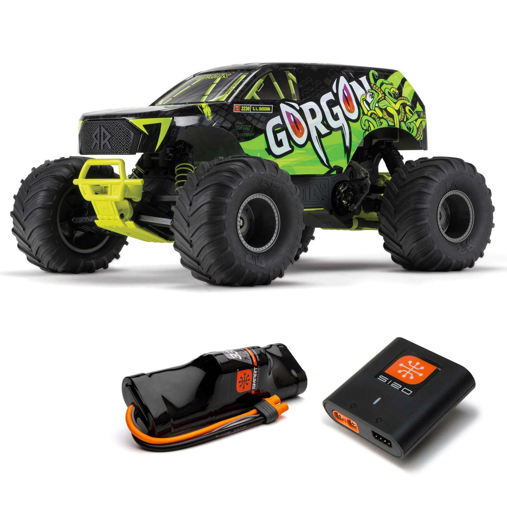 Arrma GORGON 4X2 MEGA 550 Brushed 1/10 Monster Truck RTR (Yellow) (ARA3230ST1)