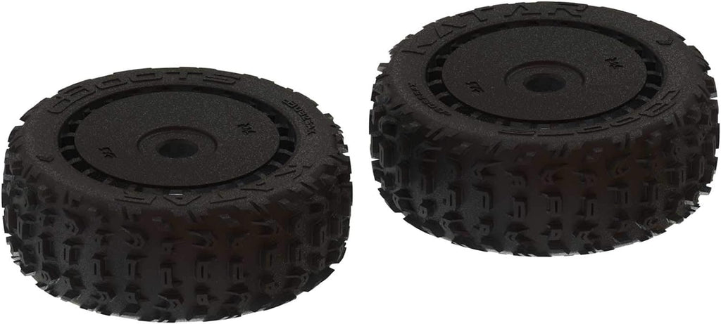 Arrma 1/8 dBoots Front/Rear 3.3 Pre-Mounted Tires, 17mm Hex, Black (2): Katar B 6S, (ARA550058)