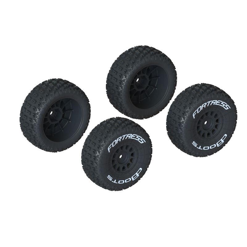 Arrma dBoots 'FORTRESS' Tire Set Glued (Black) (2 Pairs) (ARA550117)