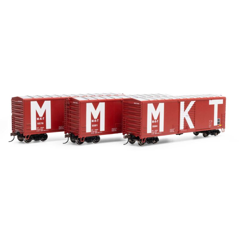 Athearn HO 40' Modern Box Car, MKT #5576 / #5581 / #5584 (3) (ATH69450)