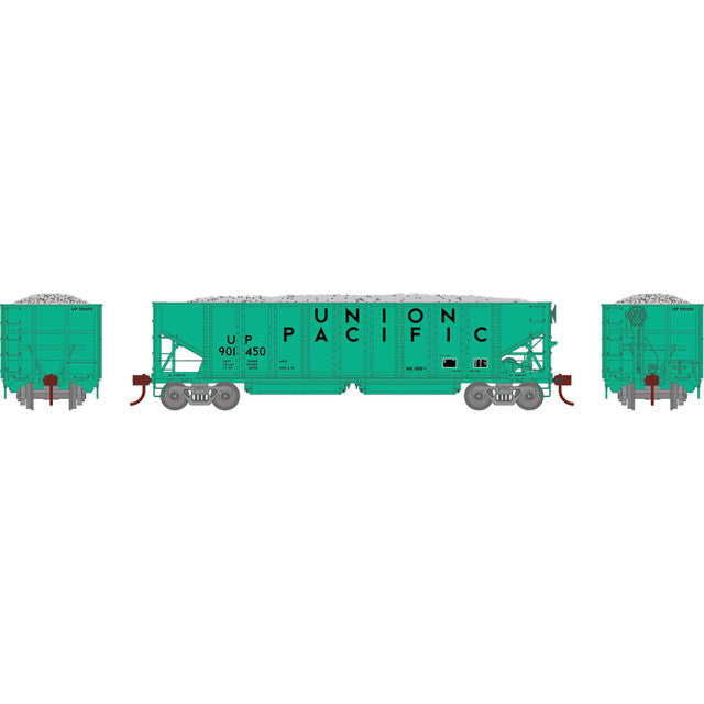 Athearn H.O. Scale 40' Ribbed 3-Bay Ballast Hopper Union Pacific (UP) 901450 (ATH7648)