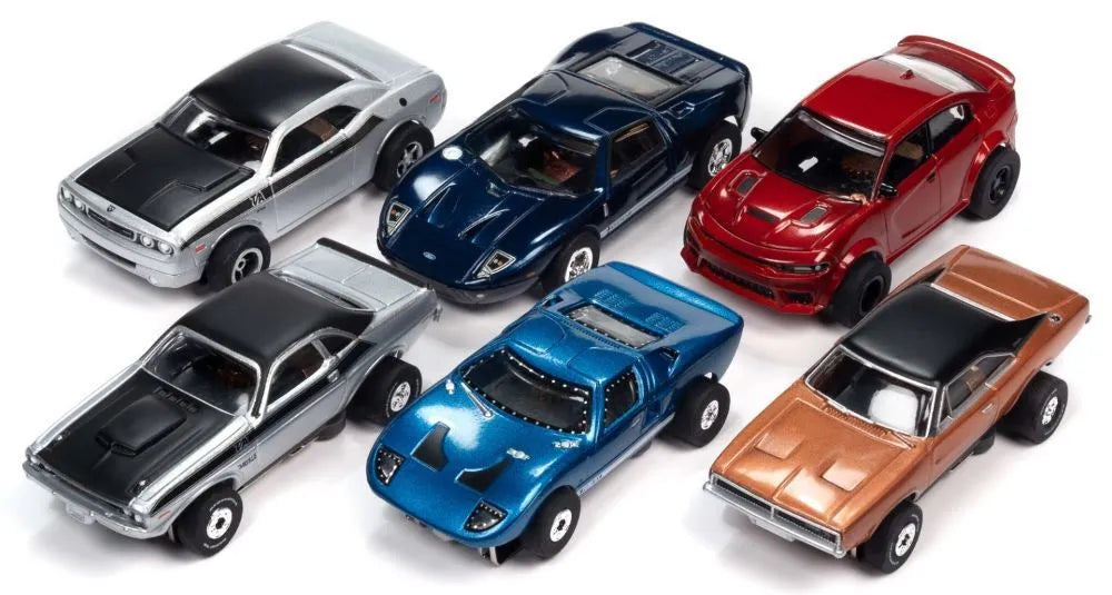 Auto World HO X-Traction/Thunderjet Yesterday & Today Slot Car Assortment - Series #1 (12 Total) (AWD400)