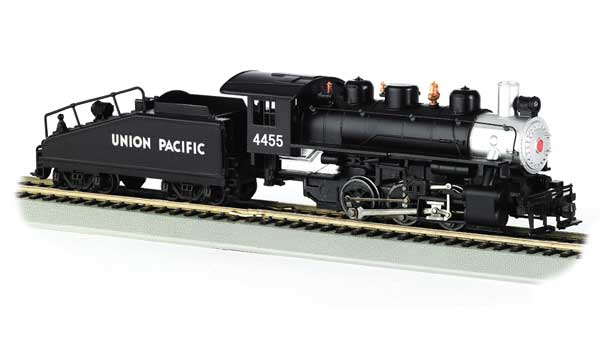 Bachmann USRA 0-6-0 with Slope-Back Tender - Standard DC w Smoke Union Pacific #4455 (black, silver) (BAC50623)