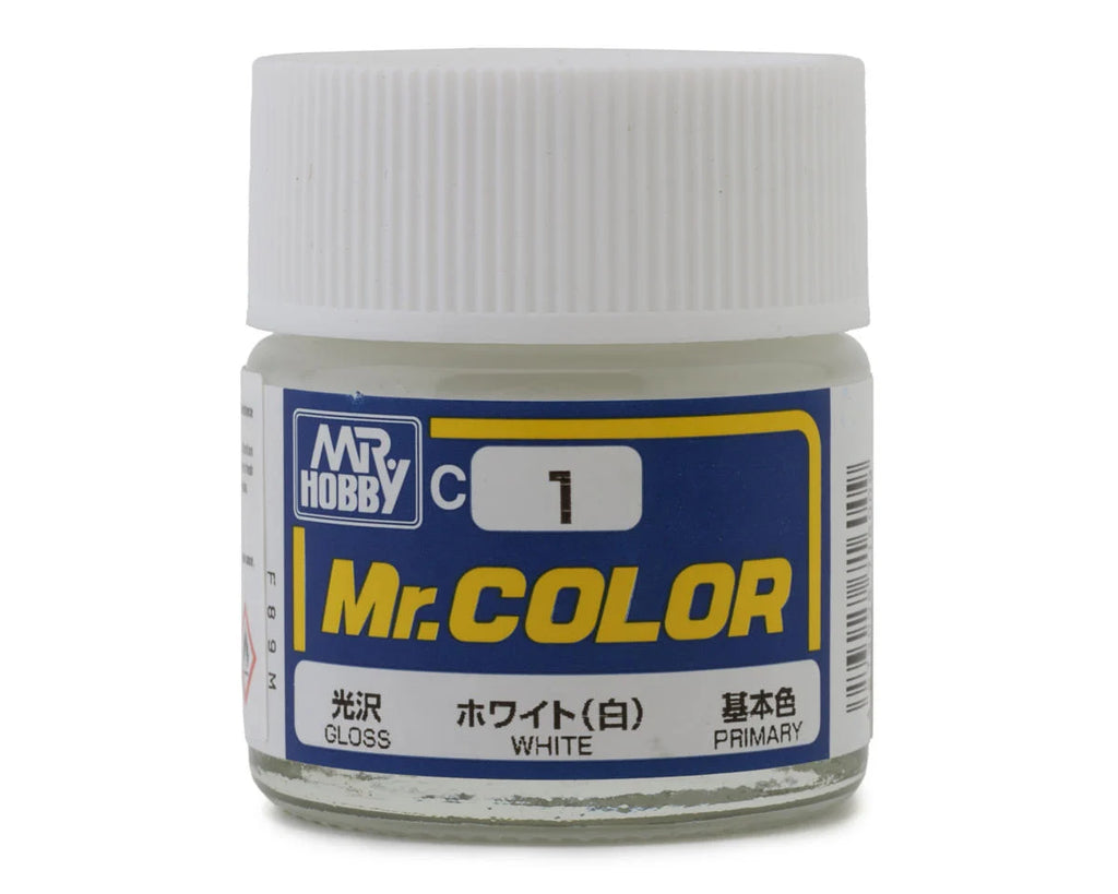 Mr. Hobby C1 Gloss White Acrylic Hobby Paint (10ml) (GUZC001)