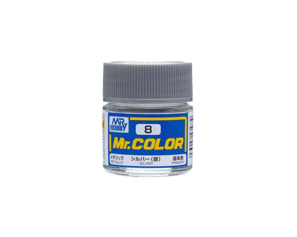 Mr. Hobby C8 Metallic Silver Acrylic Hobby Paint (10ml) (GUZC008)