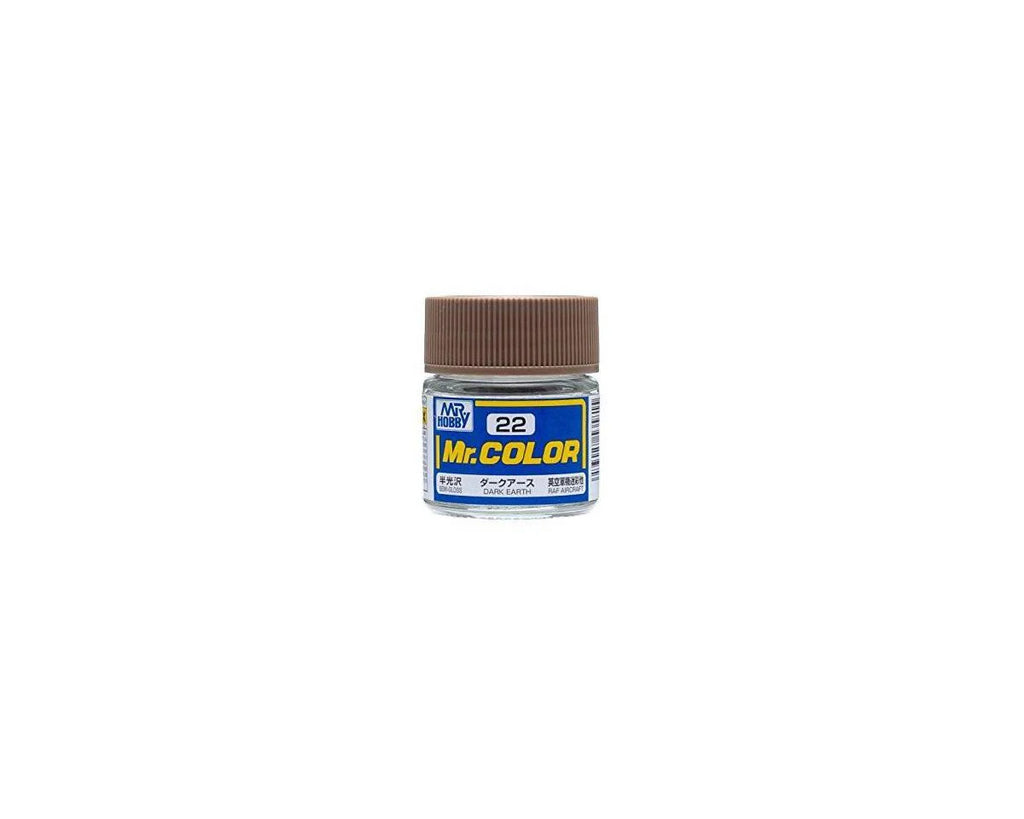 Mr. Hobby C22 Semi-Gloss Dark Earth Acrylic Hobby Paint (10ml) (GUZC022)