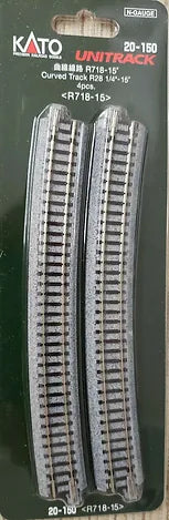 Kato N 718mm 28-1/4" Radius Curve 15-Degree (4) (KAT20150)