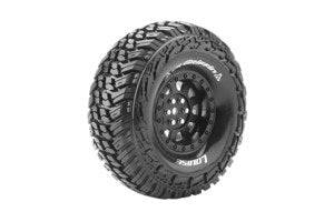 CR-Griffin 1/10 1.9" Crawler Tires, 12mm Hex, Super Soft, Mounted on Black Rim, Front/Rear (2) (LOULT3230VB)