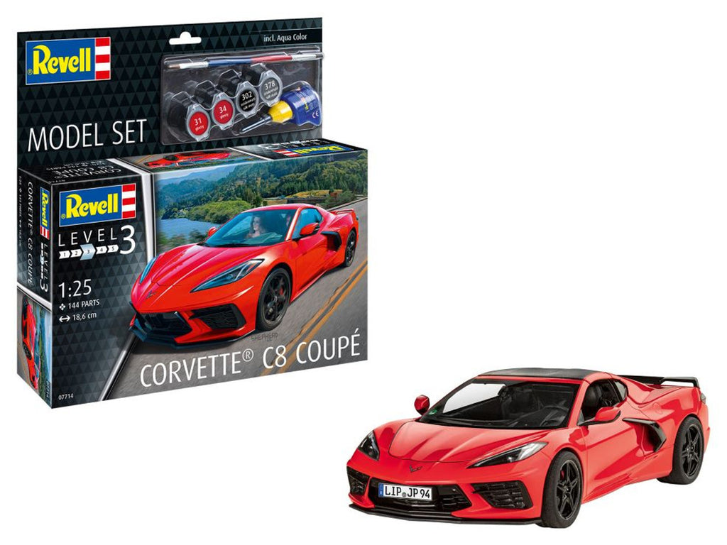 Revell Corvette C8 Coupe Car w/paint & glue 1/24 Revell Germany (RVL67714)