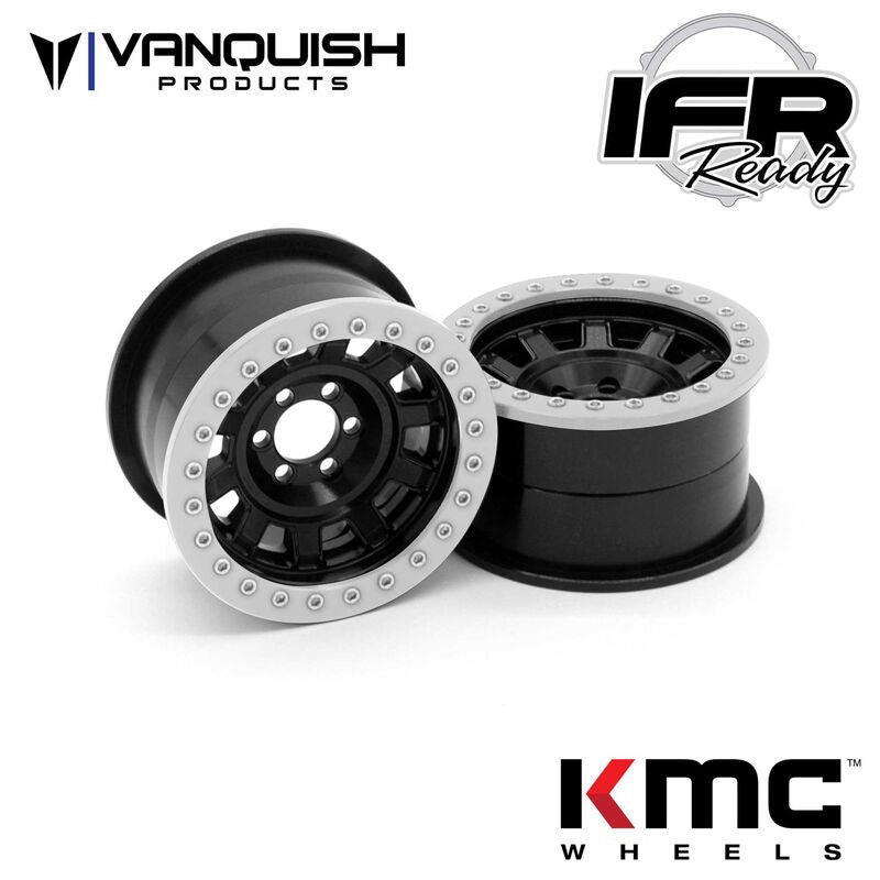Vanquish Products KMC KM236 Tank 2.2" Beadlock Crawler Wheels (Black) (2) (VPS08701)