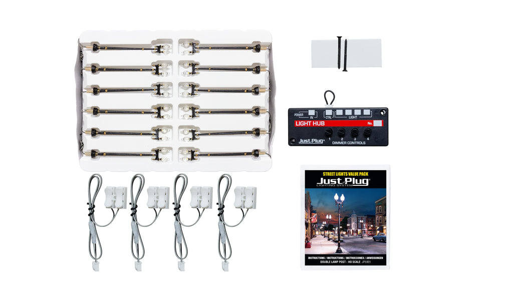 Woodland Scenics Double Lamp Post Value Pack - HO Scale (WOOJP5901)