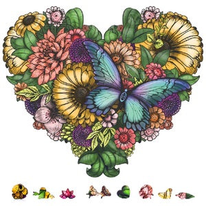 ZenChalet Puzzles Flower Heart Wooden Puzzle, 200 pcs (ZCPFH200)