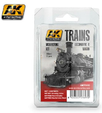 AK Interactive rain Series: Locomotive & Wagon Weathering Enamel Paint Set (AKI7000)