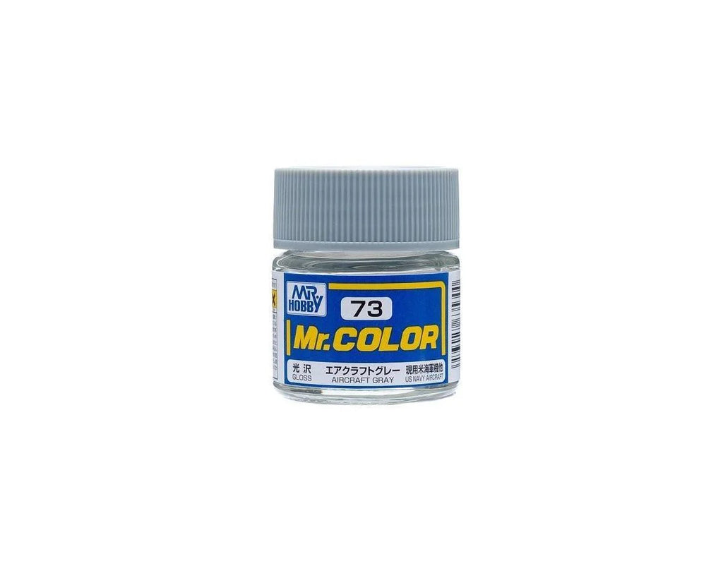 Mr. Hobby C73 Gloss Aircraft Gray Acrylic Hobby Paint (10ml) (GUZC073)