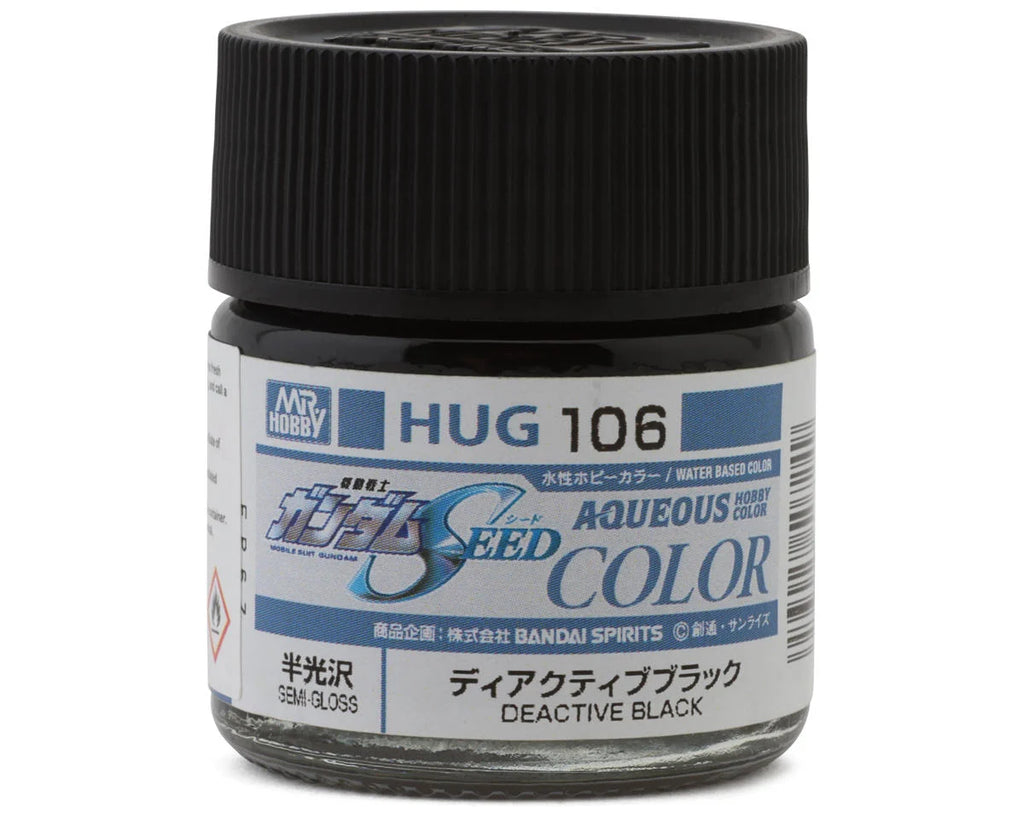 Mr. Hobby "Aqueous Gundam Color" Acrylic paint (Gundam Black) (10ml) (Semi Gloss) (GUZHUG106)