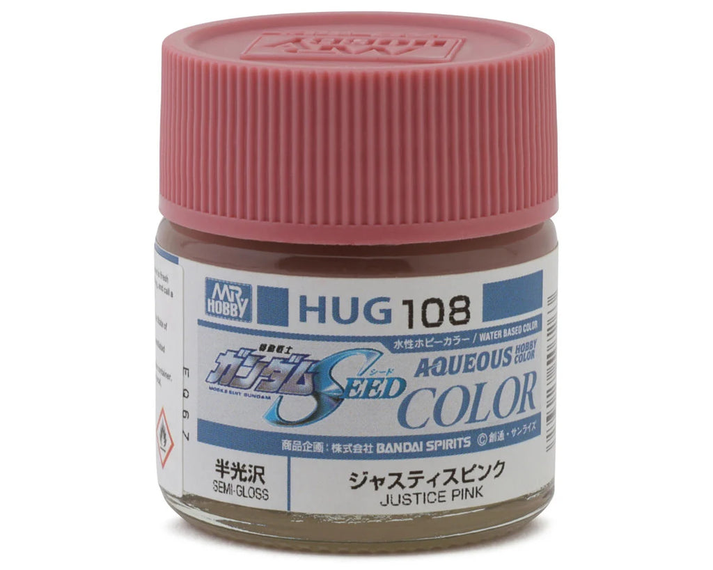 Mr. Hobby "Aqueous Gundam Color" Acrylic paint (Gundam Pink) (10ml) (Semi Gloss) (GUZHUG108)