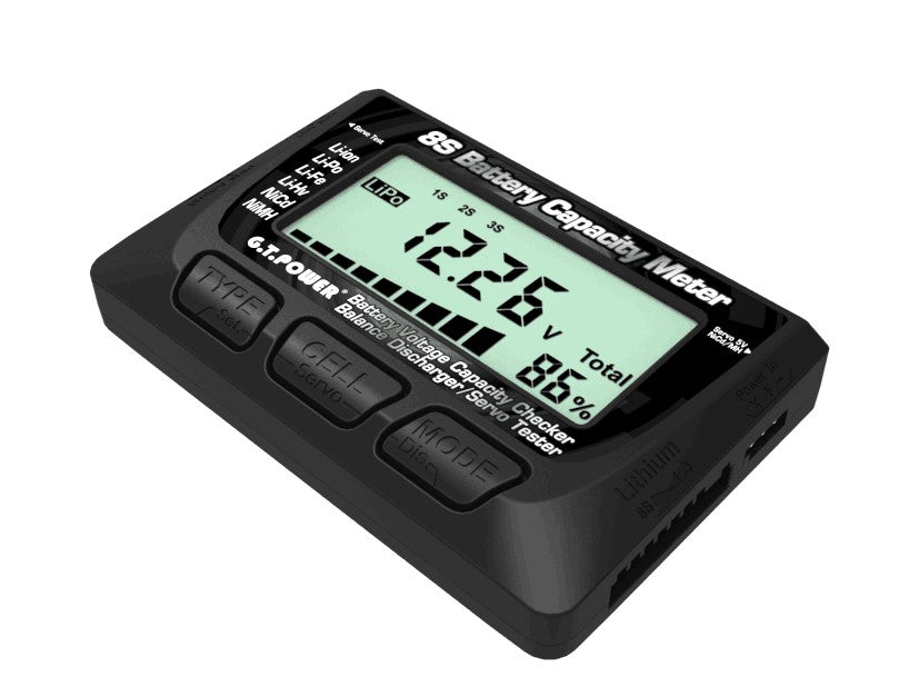 8S Battery Capacity Meter & Servo Tester (RCESC1600)