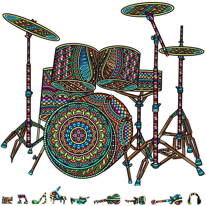 ZenChalet Drum Set Wooden Puzzle, 200 piecea (ZCPDS200)