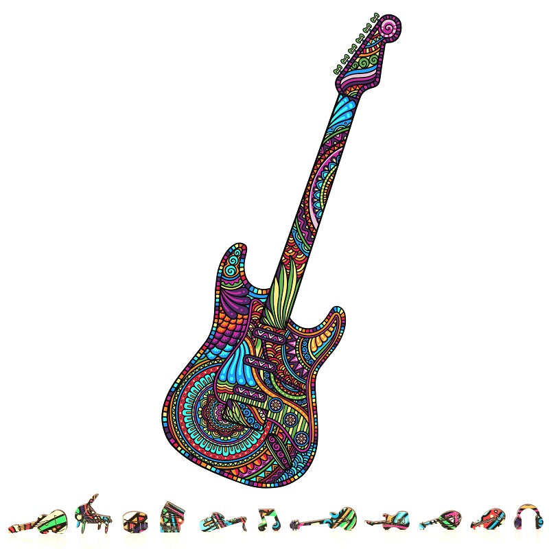 ZenChalet Guitar Wooden Puzzle, 200 Pcs (ZCPG200)