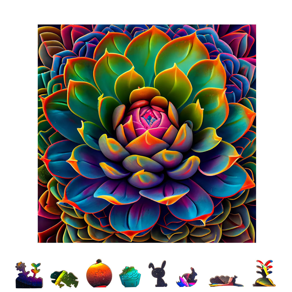 ZenChalet Simply Succulent Wooden Puzzle, 500 Pcs (ZCPSSW500)