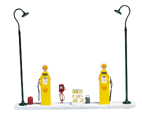 Berkshire Valley 1940s Gas Station Island (Unpainted) -- Shell/Standard (164-458)