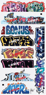 Blair Line Mega Set Modern Tagger Graffiti Decals #13 (184-1262)