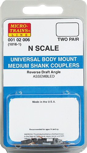 Micro Kato Coupler Conversion -- Fits SD40, Medium Shank - Assembled 2 Pairs (489-102006)
