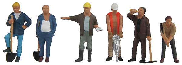 Walthers Construction Workers pkg(6) - Set #1 (949-6022)