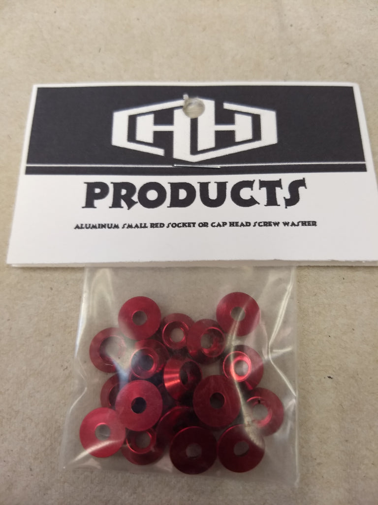 Hamilton Hobbies Aluminum Small Red Washers 3mm (4) (HAM5433-RED)
