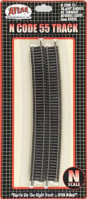 Atlas N CODE 55 30.609" RADIUS FULL SECTION - (6 PCS) (ATL2030)