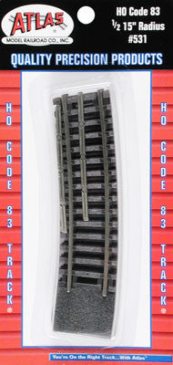 Atlas Code 83 1/2 15" Radius Track (4) HO (ATL531)
