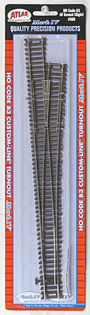 Atlas HO Code 83 #8 Custom-Line RH Turnout (ATL566)