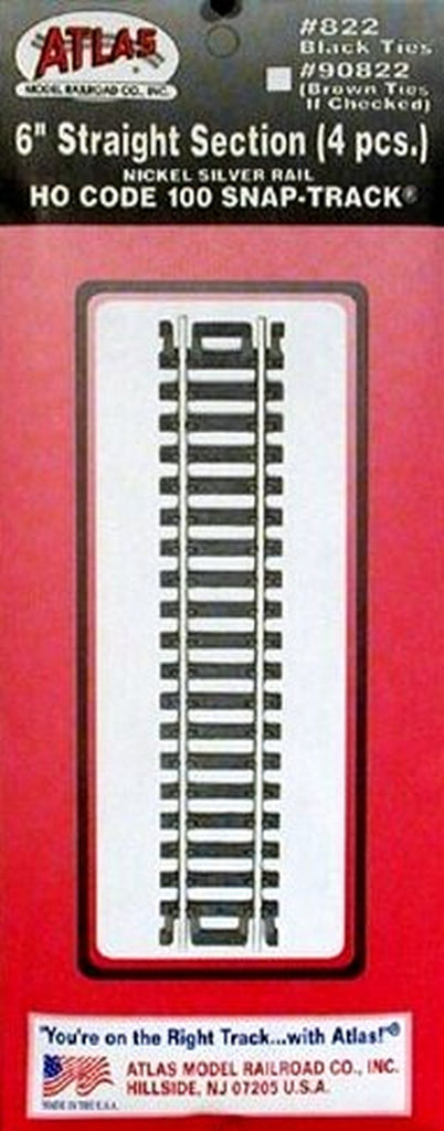 Atlas HO CODE 100 6" Straight (4) (ATL822)