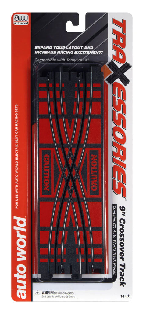 Auto World HO 9"Crossover Track (2pk) (AWDTRX103)