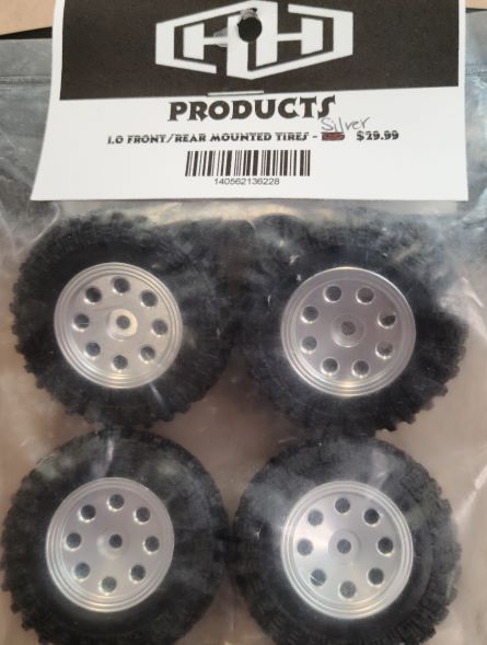 Hamilton Hobbies 1.0 Front/Rear Mounted Tires - Silver (HAM136228)