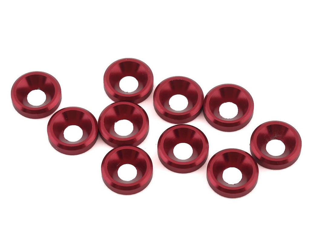 Hamilton Hobbies Aluminum Small Red Washers 3mm (10) (HAM5433-RE)