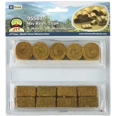 JTT Scenert Products Hay Bales O Round (5) Rectngl (16) (JTT95583)