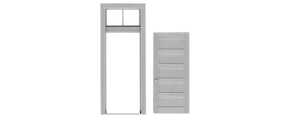 TICHY 5 PANEL DOOR/FRAME/TRANSOM (2) (TIC2036)