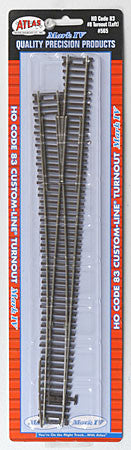 Atlas HO Code 83 #8 Custom-Line LH Turnout (ATL565)