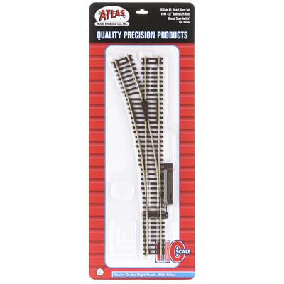 Atlas Code 83 22" Radius Snap Switch Left-Hand HO (ATL544)