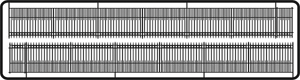 Branchline Trains 6' Type A Spear Pont Fence w/Small Gates - Laser Art HO SCALE (BRA702)