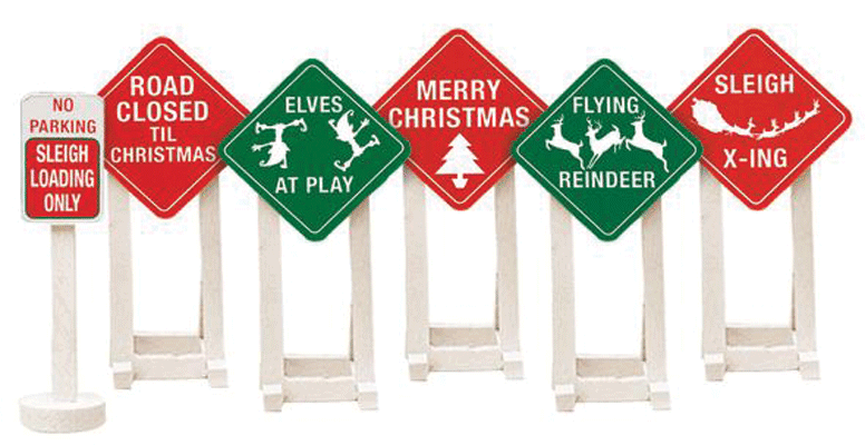 Lionel Christmas Railroad Signs O (LNL637185)