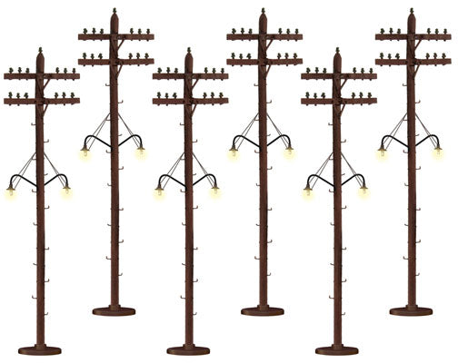 Lionel Scale Telephone/Utility Poles w/Lights - Kiit (LNL637995)